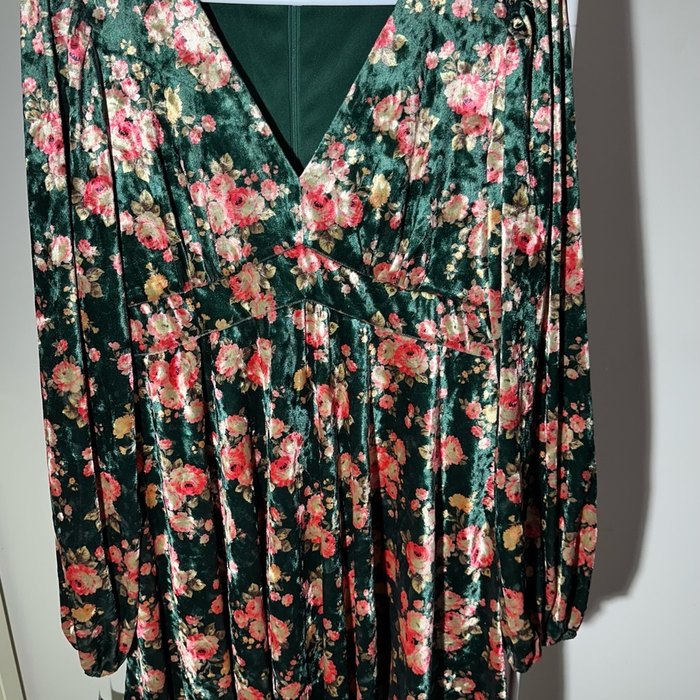 Baltic Born Green Floral Midi Dress